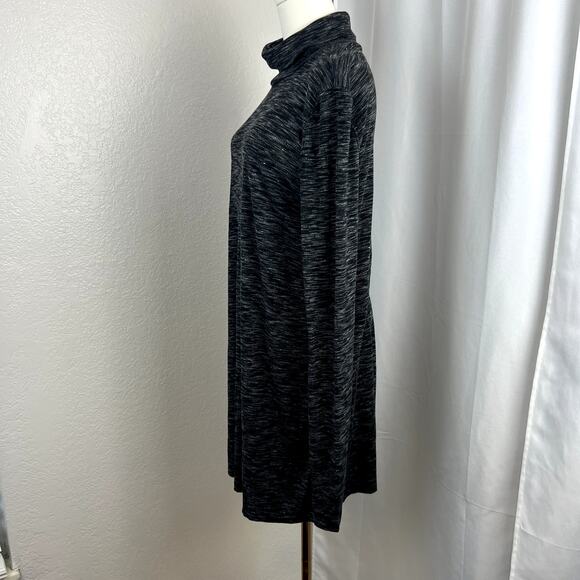 Free People Top Womens Large Black Stonecold Turtleneck Tunic Split Back Layers - Picture 5 of 13